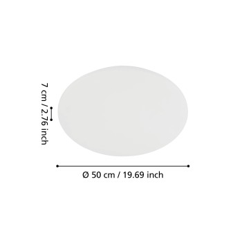 Plafoniera LED POGLIOLA alb Eglo 75503, D50 cm, 34W