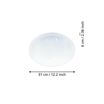 Plafoniera LED POGLIOLA-S alb Eglo 75505, D31 cm, 15.6W