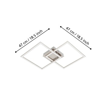 Plafoniera LED PALMAVES 2 brushed aluminium/nichel satinat Eglo 75538, 66.5x41.5 cm, 28W