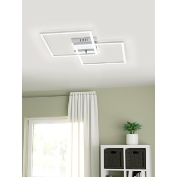 Plafoniera LED PALMAVES 2 brushed aluminium/nichel satinat Eglo 75538, 66.5x41.5 cm, 28W
