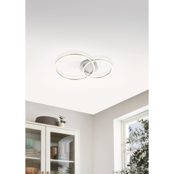 Plafoniera LED PALMAVES 3 nichel satinat/argintiu Eglo 75607, 55x39 cm, 9.5W