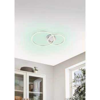 Plafoniera LED PALMAVES 3 nichel satinat/argintiu Eglo 75607, 55x39 cm, 9.5W
