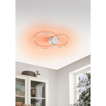 Plafoniera LED PALMAVES 3 nichel satinat/argintiu Eglo 75607, 55x39 cm, 9.5W