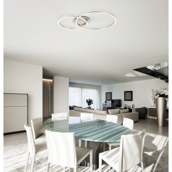 Plafoniera LED PALMAVES 3 nichel satinat/argintiu Eglo 75607, 55x39 cm, 9.5W