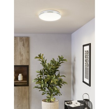 Plafoniera LED MARUNELLA-S alb/nichel mat Eglo 75626, D34 cm, 15.6W