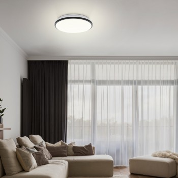 Plafoniera LED MARUNELLA-S alb/negru Eglo 75627, D34 cm, 15.6W