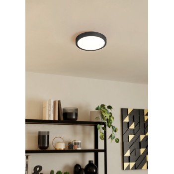 Plafoniera LED IDUN 2 negru Eglo 75637, D30 cm, 15W