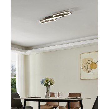Plafoniera LED FOMENTO nichel satinat Eglo 75638, 78x26 cm, 37W
