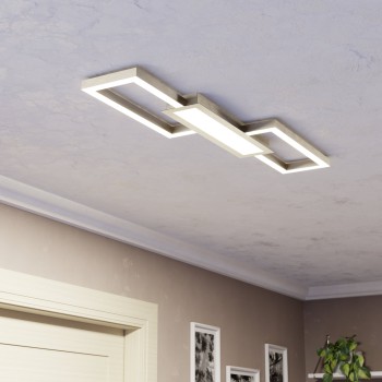 Plafoniera LED FOMENTO nichel satinat Eglo 75638, 78x26 cm, 37W