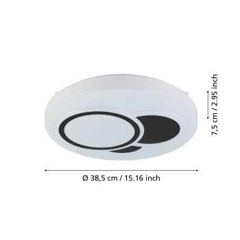Plafoniera LED ESPARTACO alb Eglo 75644, D38.5 cm, 1.4W