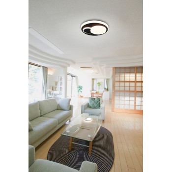 Plafoniera LED LEPRESO alb/negru Eglo 75665, D38.5 cm, 19.5W