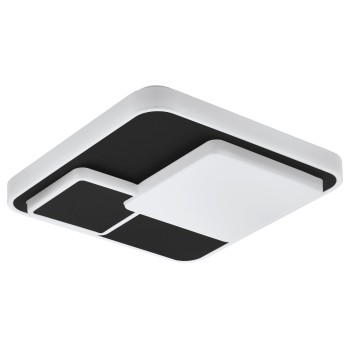 Plafoniera LED LEPRESO alb/negru Eglo 75667, 38.5x38.5 cm, 19.5W