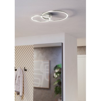 Plafoniera LED MOTTAFOLLONE nichel satinat Eglo 75725, 41.5x29 cm, 15W