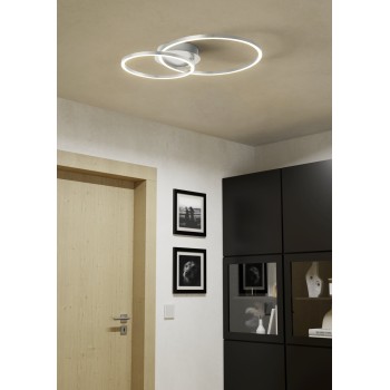 Plafoniera LED MOTTAFOLLONE nichel satinat Eglo 75725, 41.5x29 cm, 15W