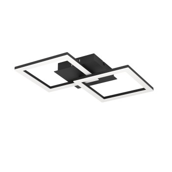 Plafoniera LED RGBIC negru Eglo 75753, 52.5x31 cm, 9.8W