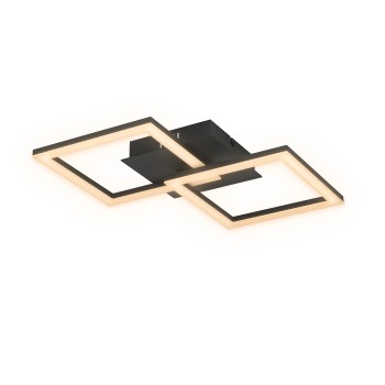 Plafoniera LED RGBIC negru Eglo 75753, 52.5x31 cm, 9.8W