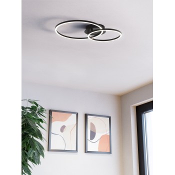 Plafoniera LED MOTTAFOLLONE negru Eglo 75758, 41.5x29 cm, 15W