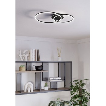 Plafoniera LED PALMAVES 3 negru Eglo 75769, 55x39 cm, 9.5W