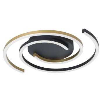 Plafoniera LED CONETTILIA negru/alama Eglo 75909, D48 cm, 24W