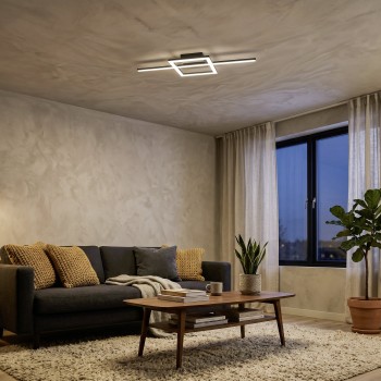 Plafoniera LED AGOSTINO negru Eglo 75916, 66x22 cm, 19.5W