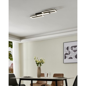 Plafoniera LED FOMENTO negru Eglo 75959, 78x26 cm, 37W