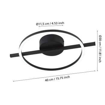 Plafoniera LED GAMBULAGA 1 negru Eglo 75967, 40x30 cm, 17W