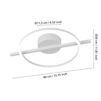 Plafoniera LED GAMBULAGA 1 alb Eglo 75968, 40x30 cm, 17W