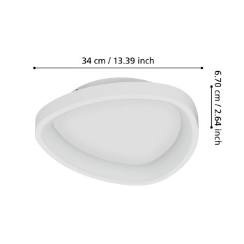 Plafoniera LED MOGGIONA alb Eglo 75972, D35 cm, 12W