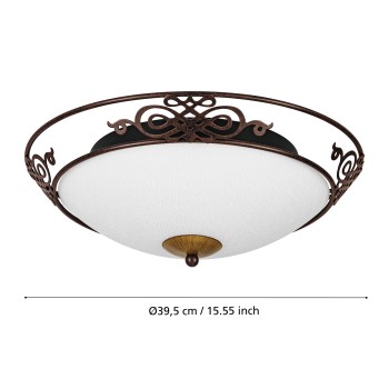 Plafoniera MESTRE auriu/maro antichizat Eglo 86712, D39.5 cm, 2xE27