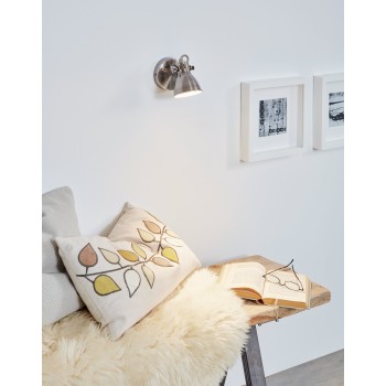 Plafoniera SERAS antique nickel/crem Eglo 96552, D10 cm, 1xGU10