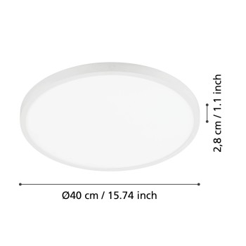 Plafoniera LED FUEVA 1 alb Eglo 97266, D40 cm, 22.3W