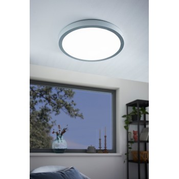 Plafoniera LED FUEVA 1 argintiu Eglo 97267, D40 cm, 22.3W