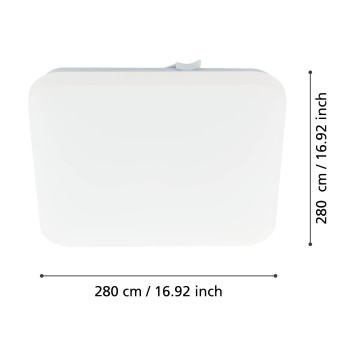 Plafoniera LED FRANIA alb Eglo 97874, 28x28 cm, 10W