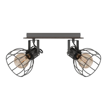 Plafoniera SAMBATELLO argintiu/maro Eglo 98135, 33.5x9 cm, 2xE27