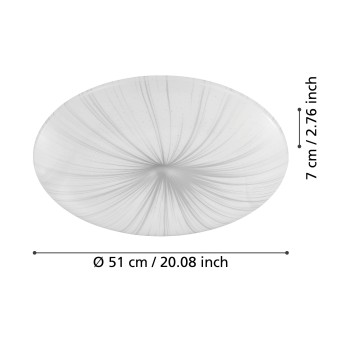 Plafoniera LED NIEVES alb Eglo 98326, D51 cm, 4.4W