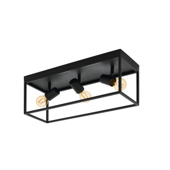Plafoniera SILENTINA negru Eglo 98333, 54x18 cm, 3xE27
