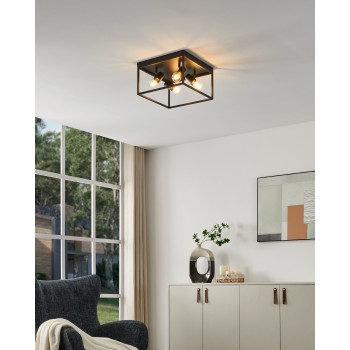 Plafoniera SILENTINA negru Eglo 98334, 36x36 cm, 4xE27