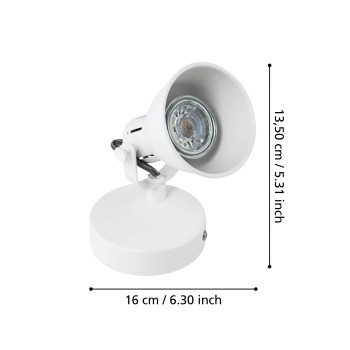Plafoniera SERAS 1 alb Eglo 98393, D10 cm, 1xGU10
