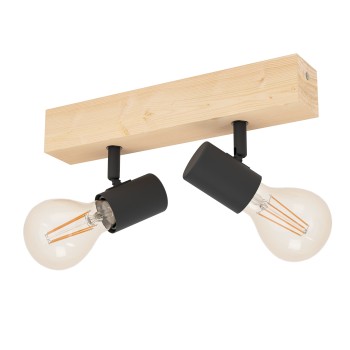 Plafoniera TOWNSHEND 3 maro/negru Eglo 99478, 30x5 cm, 2xE27