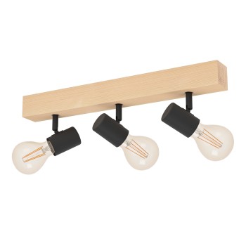 Plafoniera TOWNSHEND 3 maro/negru Eglo 99479, 48x5 cm, 3xE27