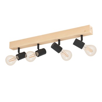 Plafoniera TOWNSHEND 3 maro/negru Eglo 99481, 63x5 cm, 4xE27