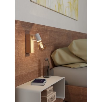 Plafoniera TOWNSHEND 3 alb/maro Eglo 99482, 16.5x5 cm, 1xE27
