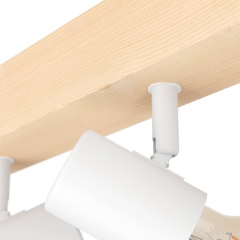 Plafoniera TOWNSHEND 3 alb/maro Eglo 99485, 63x5 cm, 4xE27