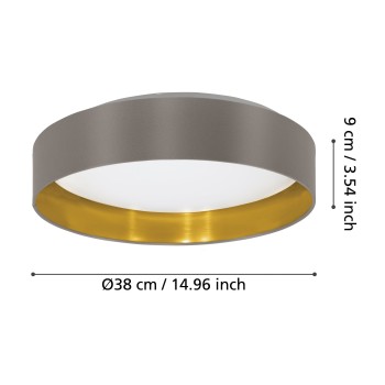 Plafoniera LED MASERLO 2 alb Eglo 99542, D38 cm, 20W