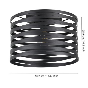 Plafoniera CREMELLA negru Eglo 900164, D37 cm, 1xE27