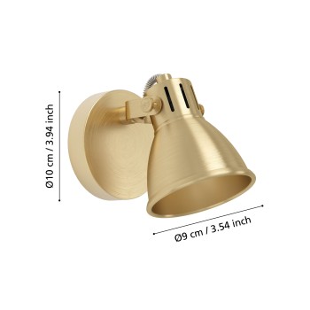 Plafoniera SERAS alama periata/auriu Eglo 900169, D10 cm, 1xGU10