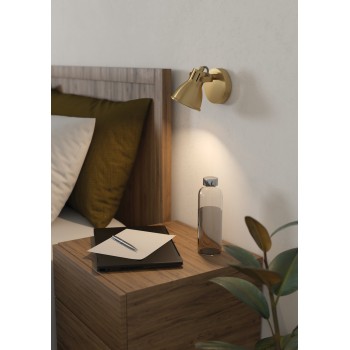 Plafoniera SERAS alama periata/auriu Eglo 900169, D10 cm, 1xGU10