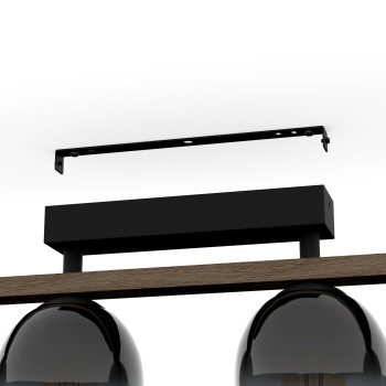 Plafoniera FILAGO maro/negru Eglo 900185, 88x14.5 cm, 4xE27