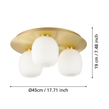 Plafoniera MANZANARES alama periata/auriu Eglo 900304, D45 cm, 3xE27