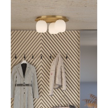 Plafoniera MANZANARES alama periata/auriu Eglo 900304, D45 cm, 3xE27